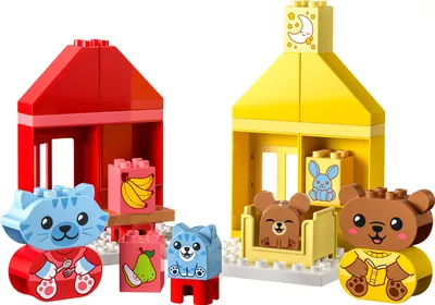 Produktbild von LEGO DUPLO Alltagsroutinen: Essen & Schlafenszeit, Kleinkind-Lernspielzeug zur Förderung der sozialen und emotionalen Entwicklung, mit 4 Tierfiguren, Geschenk für Kinder ab 18 Monaten 10414