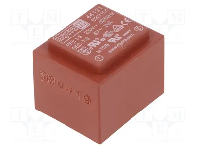Obrázek produktu pro 1x Transformátor: povrchově upravený, 2 VA, 230 VAC, 333 mA, montáž: 44121 - transformátory, 6 V