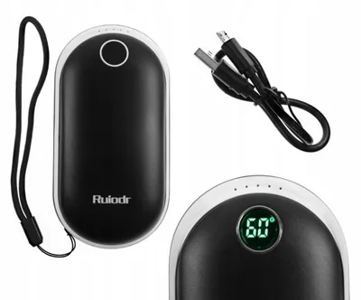 Zdjęcie produktu dla Ogrzewacz Do Rąk Elektryczny 2W1 Powerbank 10000Mah 3 Poziomy Ciepła Czarny