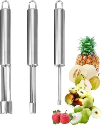 Zdjęcie produktu dla Wielofunkcyjna wyciskarka do owoców – stal nierdzewna – krajalnica do jabłek i gruszek – można myć w zmywarce – zestaw 2 sztuk