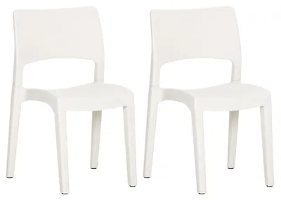 Image de vidaXL Chaises de jardin 2 pcs. Blanc Polypropylène