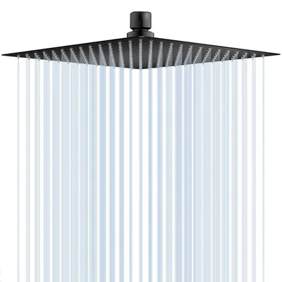 Produktbild von Duschkopf Regendusche 8 Zoll Quadratisch Edelstahl 304 Schwarz mit Selbstreinigenden Düsen