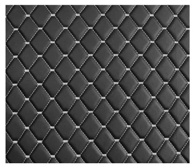 Image de Tapis de sol en cuir noir avec surpiqûres blanches pour Scania R (boîte automatique, 1 siège pneumatique), , qualité luxe