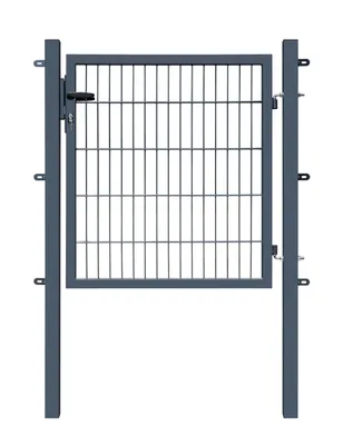 Produktbild von Gartentor 100x100cm mit Pfosten, Schloß und Schlüssel, für Doppelstabmattenzaun