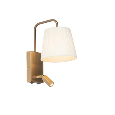 Produktbild von Moderne Wandleuchte Weiß und Bronze mit Leselampe Renier
