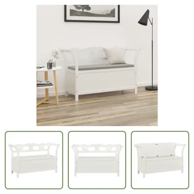 Produktbild von The Living Store Sitzbank Weiß 107x45x75,5 cm Massivholz Tanne