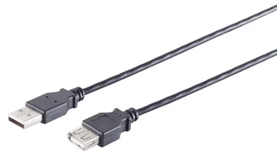 Immagine prodotto di 5,00 m Cavo di prolunga USB 2.0 (spina A - presa A) nero