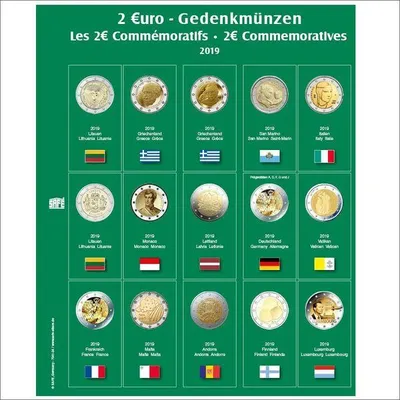 Produktbild von SAFE 7341-25 Münzblatt mit Vordruck für 2 EURO 2019