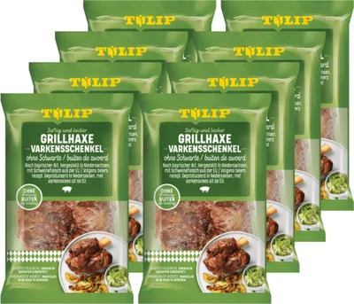 Produktbild von TULIP Haxe ohne Schwarte 8x 500g - Vakuumverpackt - Grillhaxe für Backofen oder Grill