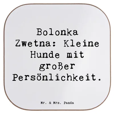 Produktbild von Mr. & Mrs. Panda Untersetzer Tasse Spruch Bolonka Zwetna Charme - Weiß - Geschenk, Hunderasse, Holzuntersetzer, Familienhund, Coaster, Hundeliebhaber, Hunderassen, Hunde