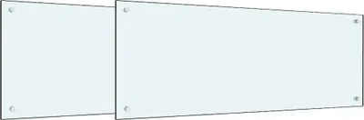 Immagine prodotto di vidaXL Alzatina da cucina 2 pezzi Bianco 100 x 40 cm Vetro temperato