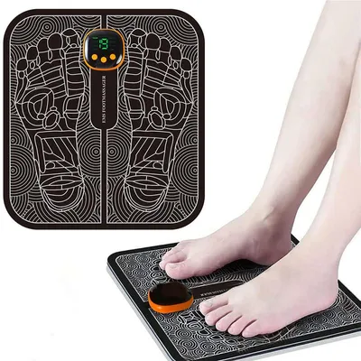 Produktbild von EMS Fußmassagegerät, USB, faltbar & tragbar, 8 Modi & 19 Intensitäten – Elektrisches Fußmassagepad für Durchblutung & Entspannung