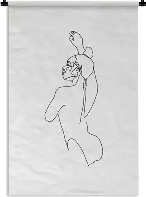 Produktbild von MuchoWow® Wandteppich Wandbehang Tanz - Frauen - Linienkunst 120x180 cm Tapisserie Dekoration Wandtuch - Schlafzimmer - Dekorationen für das Haus