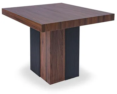 Image de MENZZO Table rectangulaire extensible Virzon 100-240cm Bois noisette et rainurage Noir
