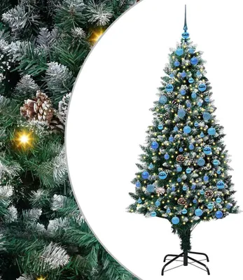 Image de vidaXL Arbre de Noël artificiel avec 300 LED avec support Vert 180 cm
