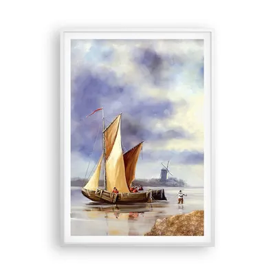 Produktbild von Gerahmtes Poster - Weißer Rahmen - Fischer Schiff Fan - 70x100 cm - Wand Bild - Wanddeko - Wandbilder - Kunstposter - Wandposter - Bilderrahmen - Bilder - Kunstdruck - Wandbild - P2WPA70x100-4318