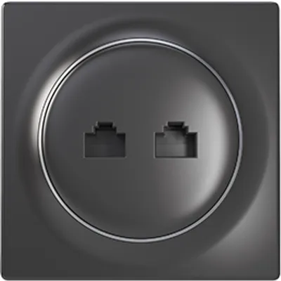 Produktbild von Fibaro FGWEEU-021-8, 2 x RJ-45, 100 Ohm, Schwarz, 86 mm, 42 mm, 86 mm