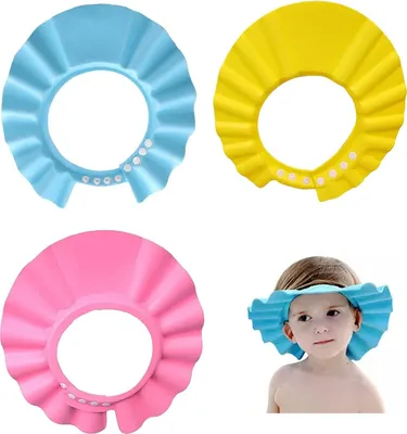 Produktbild von 3 Stück Kinder Shampoo Kappe, Baby Duschhaube, Wird zum Schutz von Augen und Ohren verwendet