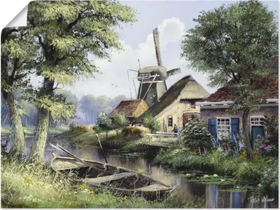 Produktbild von ARTland Poster Die Mühle Größe: 60x45 cm