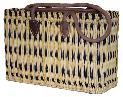 Immagine prodotto di Borsa in seagrass grande con manico lungo cestino per la spesa cestino in vimini cestino in vimini, blu