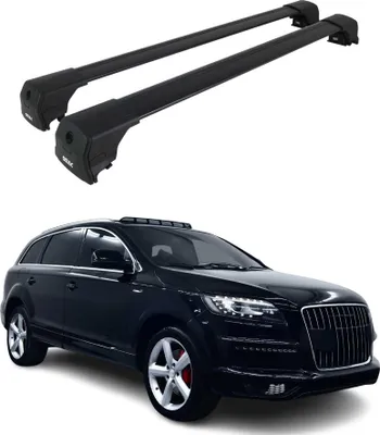 Image de Barres de toit transversales pour Audi Q7 4LB 2006-2015 Aluminium Noir ABE