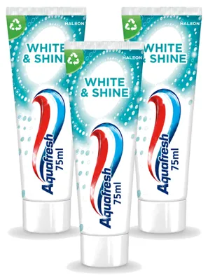 Obrázek produktu pro 3 x zubní pasta Aquafresh White & Shine, bělící, 75 ml - výhodná balení - 3 kusy