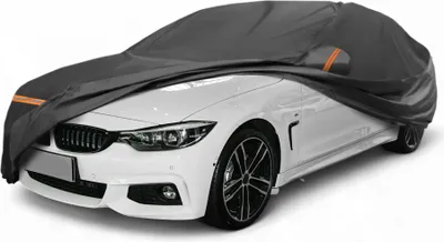 Produktbild von Autoabdeckung fš¹r BMW 4er F30/F31 2013-2020 PEVA Spunlace Baumwolle Outdoor Voll Autoabdeckung Alle Wetter Wasserdicht Winddicht Schutz mit Passagiertš¹r Rei?verschluss Schwarz
