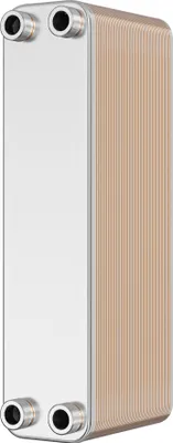 Image de Wiltec Échangeur de chaleur thermique avec 50 plaques – 529 x 124 x 1310 mm – max. 550 kW – 5,55 l par passe – en Acier inoxydable – pour Eau Solaire