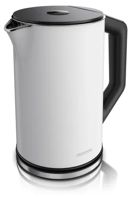 Immagine prodotto di Bollitore Arendo con impostazione della temperatura 40 - 100 °C, acciaio inox, display LED, 1,5L, 2200W, design a doppia parete, senza BPA, bianco opaco