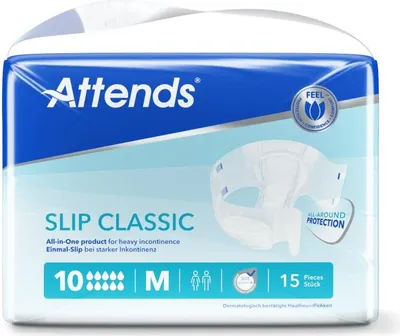 Image de Attends Slip Classic 10 Medium - 8 paquets de 15 protections