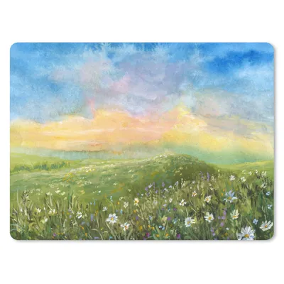 Produktbild von MuchoWow® Mauspad Mousepad Tal - Aquarell - Sommer 40x30 cm - Mousepads - Maus Mat - Pad - Mausunterlage - Anti Rutsch
