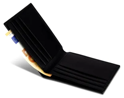 Produktbild von Portemonnaie Herren Leder – kleines Slim Wallet ohne Münzfach, RFID-Schutz, Hand Germany (Fuoco - rot)