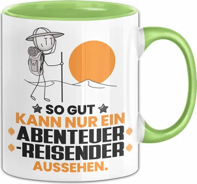 Produktbild von Abenteurreisender Geschenk Tasse So Gut Kann Nur Ein Abenteurreisender Aussehen Geschenkidee Kaffee-Becher (Grün)