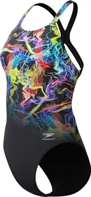 Produktbild von Speedo Fl Placement Printed Powerback Badeanzug Schwarz UK 36 Frau Schwarz UK 36
