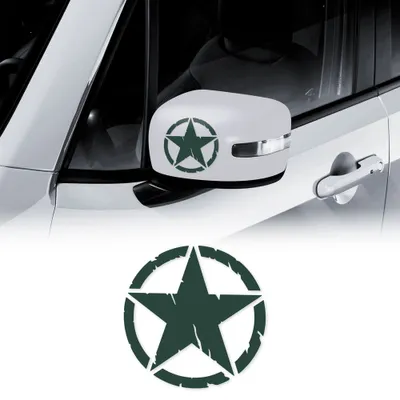Image de Autocollant étoile Army Militare pour Jeep Renegade, Diam 9 cm, vert, 2 pièces
