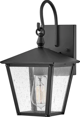 Produktbild von Außenwandleuchte Glas Aluminium IP44 H: 35,1 cm Schwarz Rustikal