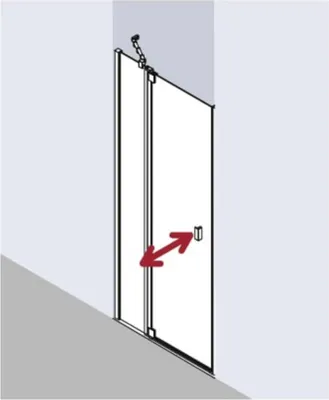 Produktbild von Kermi Raya Pendeldeur Helder Glas 110x200 cm Zilver Hoogglansglans