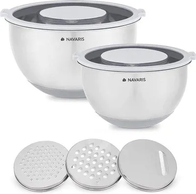 Produktbild von Famanu Rührschüsseln Set - Edelstahl mit luftdichtem Deckel