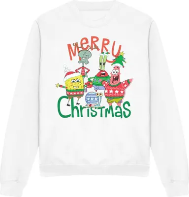 Obrázek produktu pro SpongeBob SquarePants - "Merry Christmas" Sweatshirt für Herren/Damen Uni TV12696 (XL) (Weiß)
