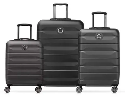 Image de DELSEY PARIS trolley Air Armour 4DR Expandable Trolley Set Black noir 55cm
