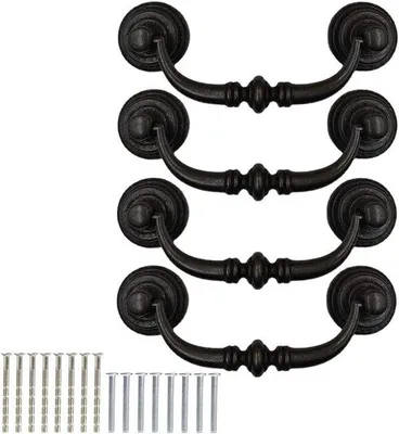 Immagine prodotto di Maniglie per porte in metallo nero da 12,5 cm