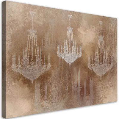 Produktbild von Leinwandbild Blumen in geometrischen Formen 60x40 Feeby Orange bild für die wand bereit zum aufhängen