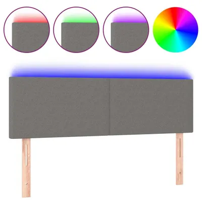 Produktbild von vidaXL LED Kopfteil Dunkelgrau 144x5x78/88 cm Stoff