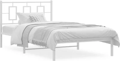 Obrázek produktu pro Postel s čelem kovová bílá 107x203 cm