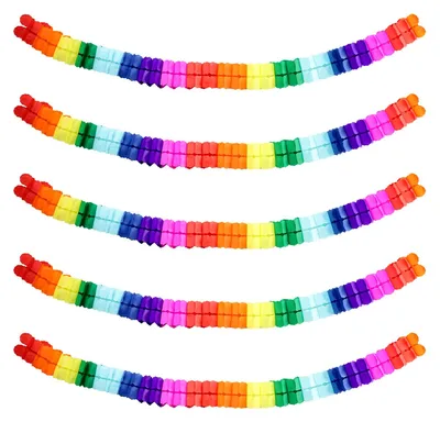 Papiergirlanden-Set, 5 Stück, 300 cm, bunt, für Feste