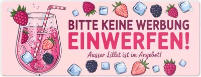 Produktbild von Bitte keine Werbung einwerfen Metallschild - ausser Lillet im Angebot