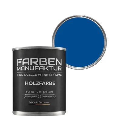 Produktbild von Holzfarbe Wetterschutzfarbe Holzlack Holzschutzlack Holzdecklack RAL Farbe – 5 L – ca. RAL 5017 Verkehrsblau