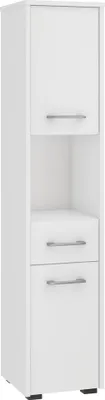 Produktbild von Akord Bad-Hochschrank Säulenschrank 2 Türen 1 Schublade 1 Einlegeboden Weiß 30X30X140 Cm