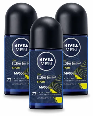 Immagine prodotto di 3 deodoranti roll-on NIVEA MEN Deep Sport - 50 ml - confezione - 3 pezzi