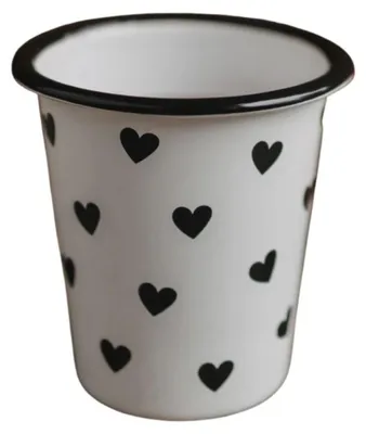 Produktbild von Eulenschnitt Becher Emaille Herzen